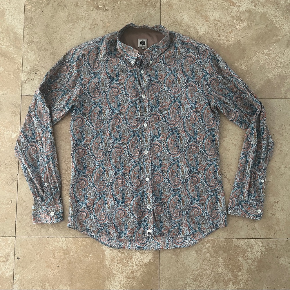 Men’s Pretty Green Colorful Paisley Button Down Shirt